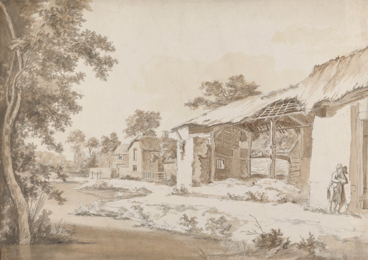 Ruined Farm nær Coombe ved Gittisham i Devonshire, Three Miles from Honiton, Devon av Hendrik Frans de Cort