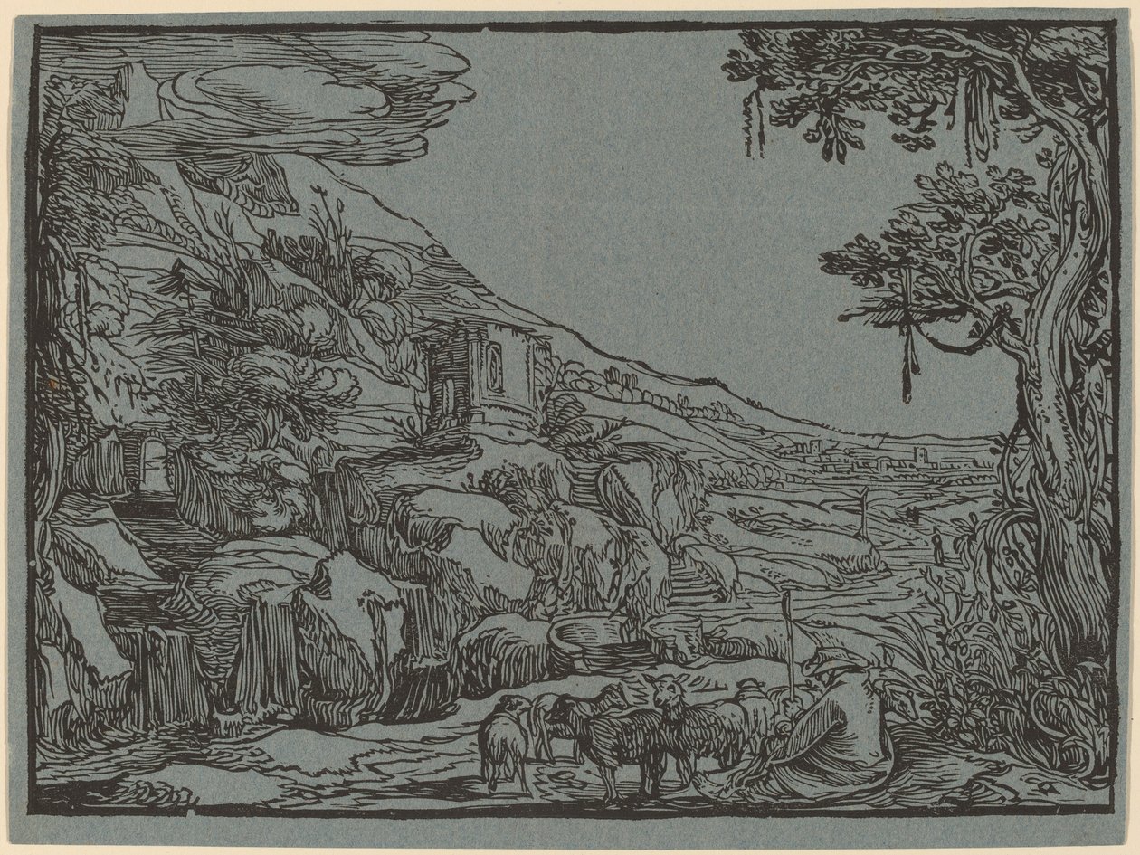 Arkadisk landskap av Hendrik Goltzius