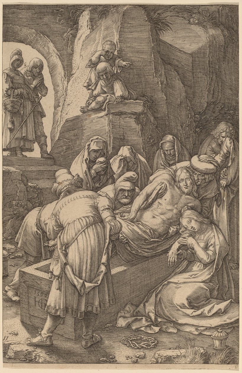 Kristi begravelse av Hendrik Goltzius