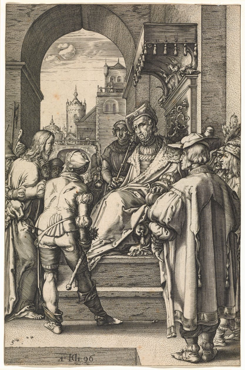 Kristus før Pilatus, etter 1596 (gravering) av Hendrik Goltzius