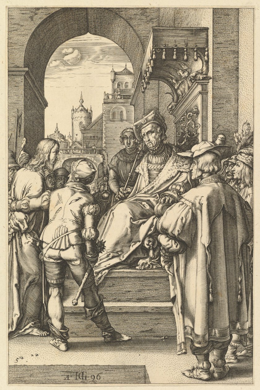 Kristus før Pilatus, fra The Passion of Christ, 1596. av Hendrik Goltzius