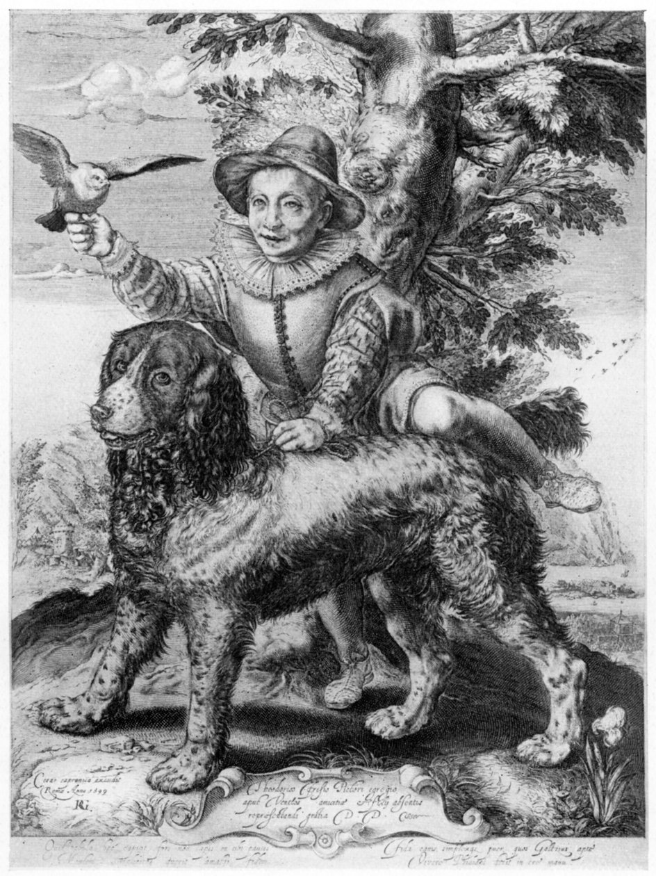 Goltziuss gravering av sønnen til vennen hans, Theodore Frisius, Roma, 1599, 1913. av Hendrik Goltzius
