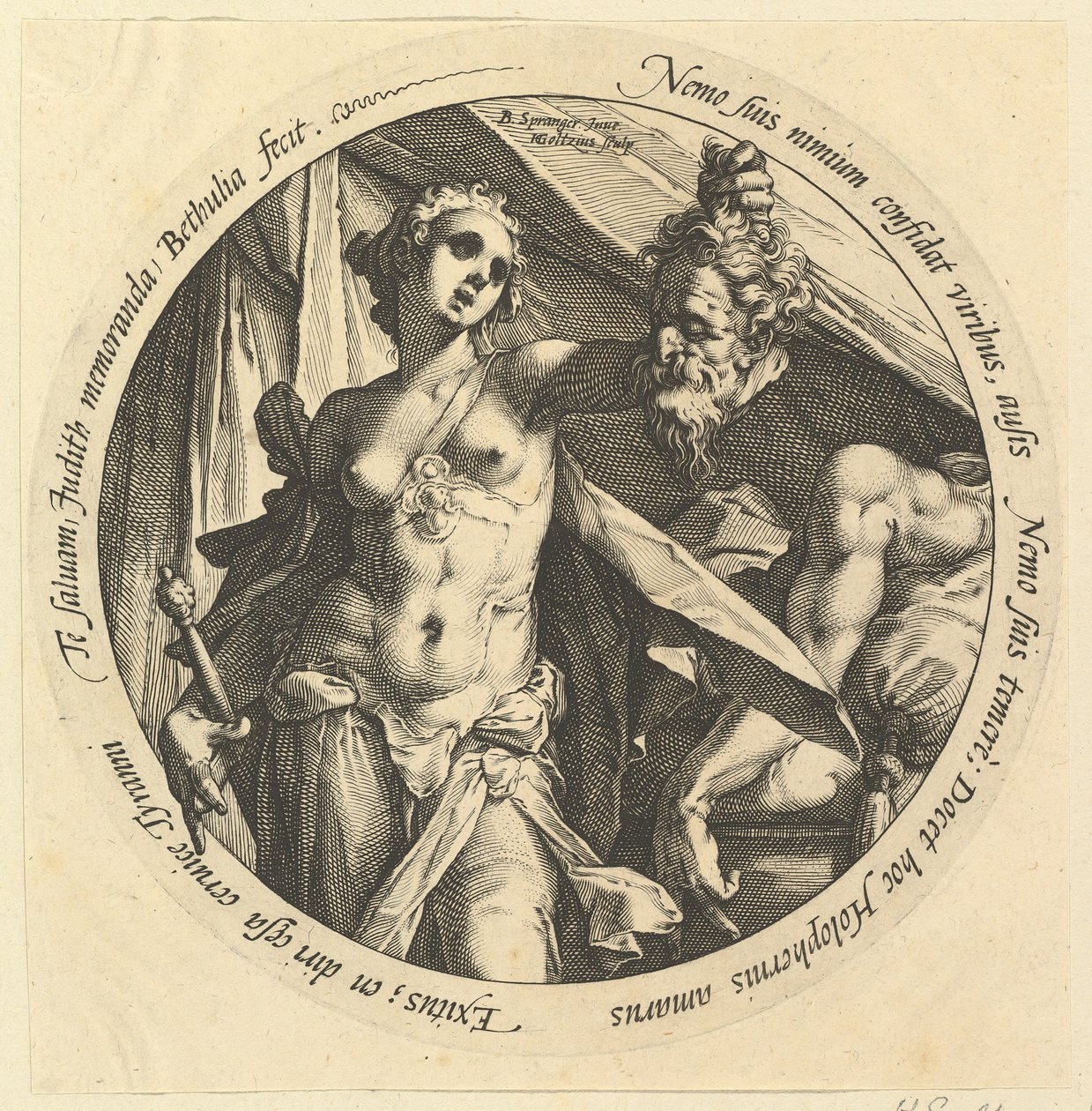 Judith med sjefen for Holofernes, ca. 1585. av Hendrik Goltzius