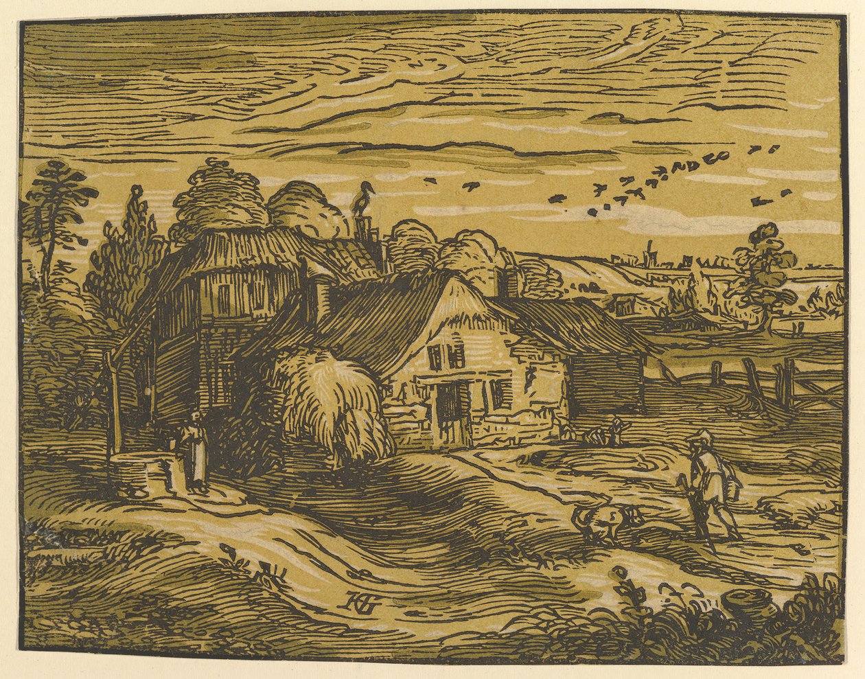 Landskap med hytte, ca. 1597-98. av Hendrik Goltzius