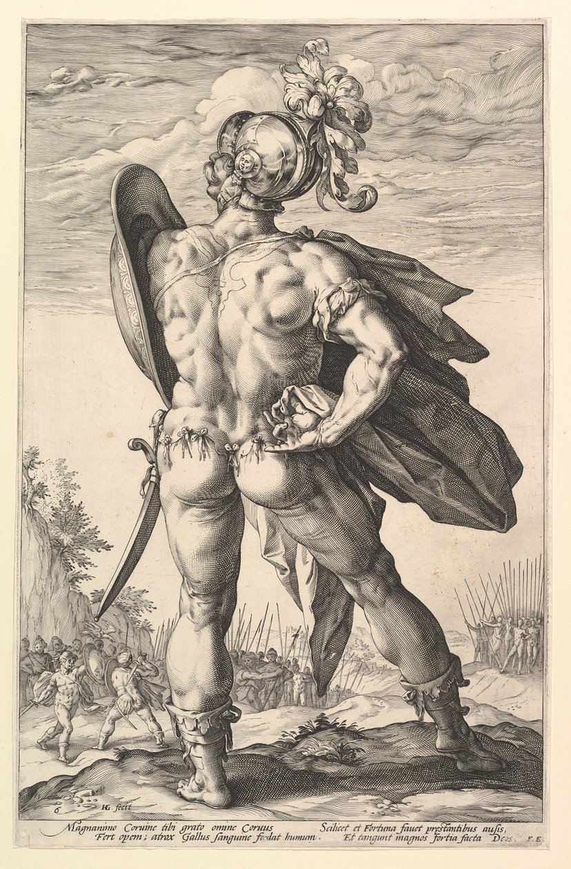 Marcus Valerius, fra serien The Roman Heroes, 1586. av Hendrik Goltzius