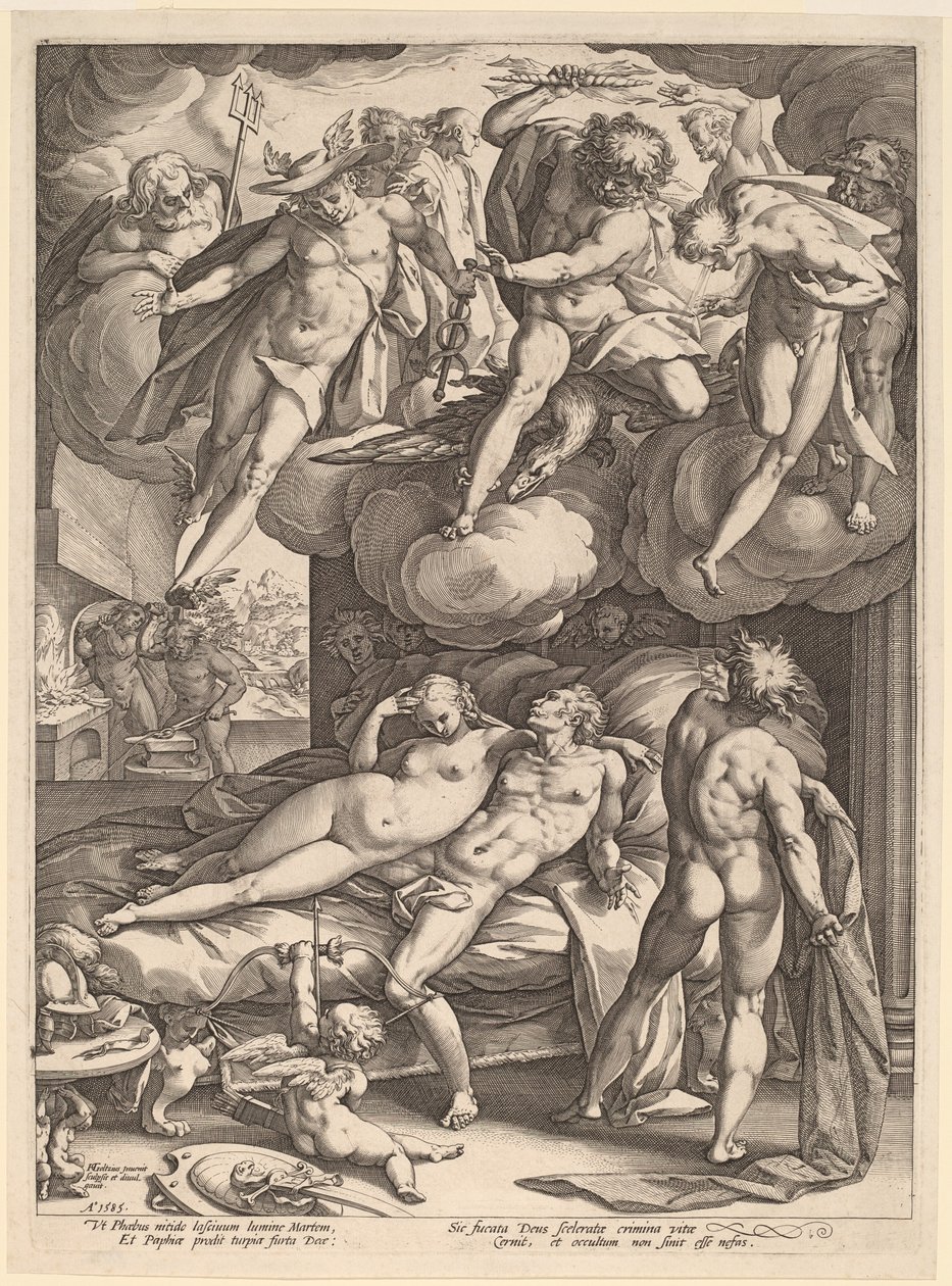 Mars og Venus overrasket av Vulcan av Hendrik Goltzius