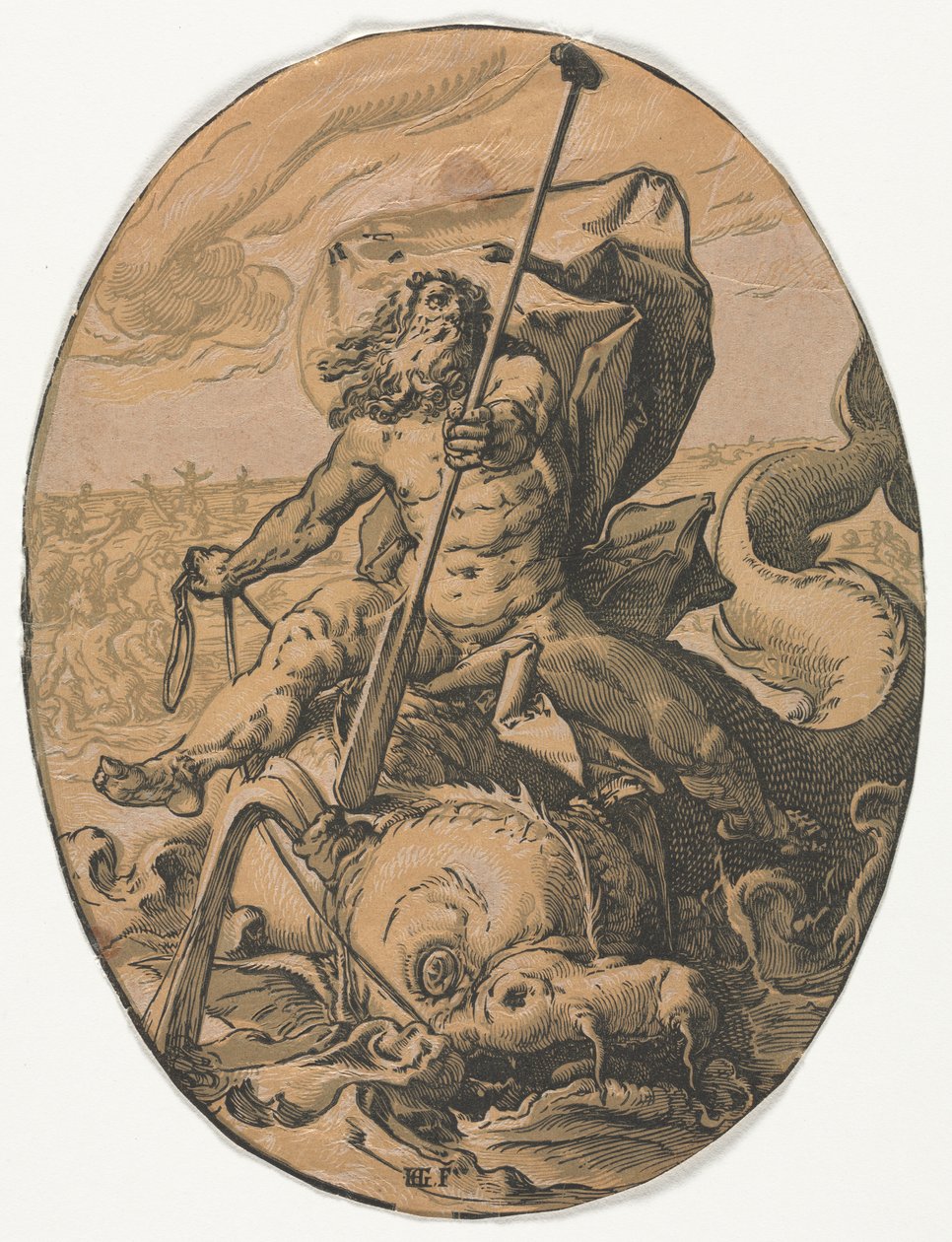 Neptun. av Hendrik Goltzius