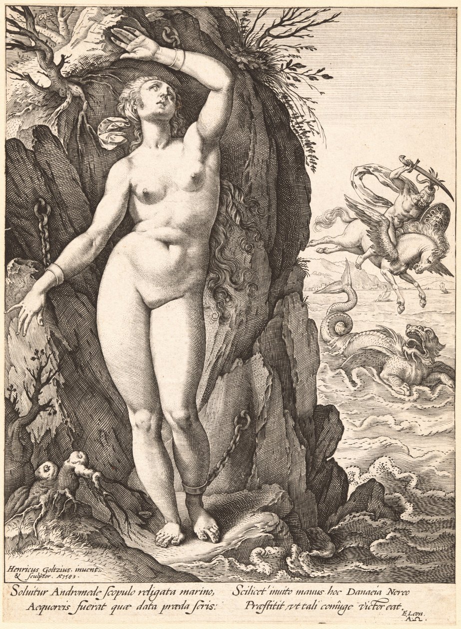 Perseus frigjør Andromeda av Hendrik Goltzius