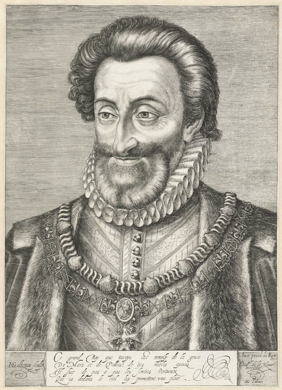 Portrett av kong Henrik IV av Frankrike, ca. 1600 av Hendrik Goltzius