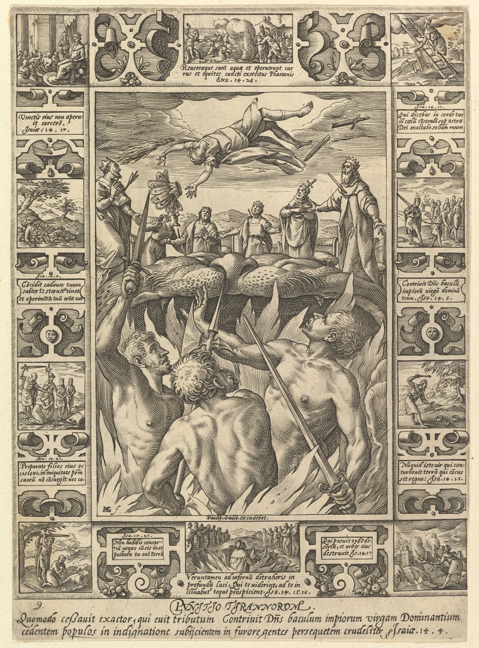 Punitio Tirannorum, fra Allegories of the Christian Faith, fra Christian and Profane Allegor.... av Hendrik Goltzius