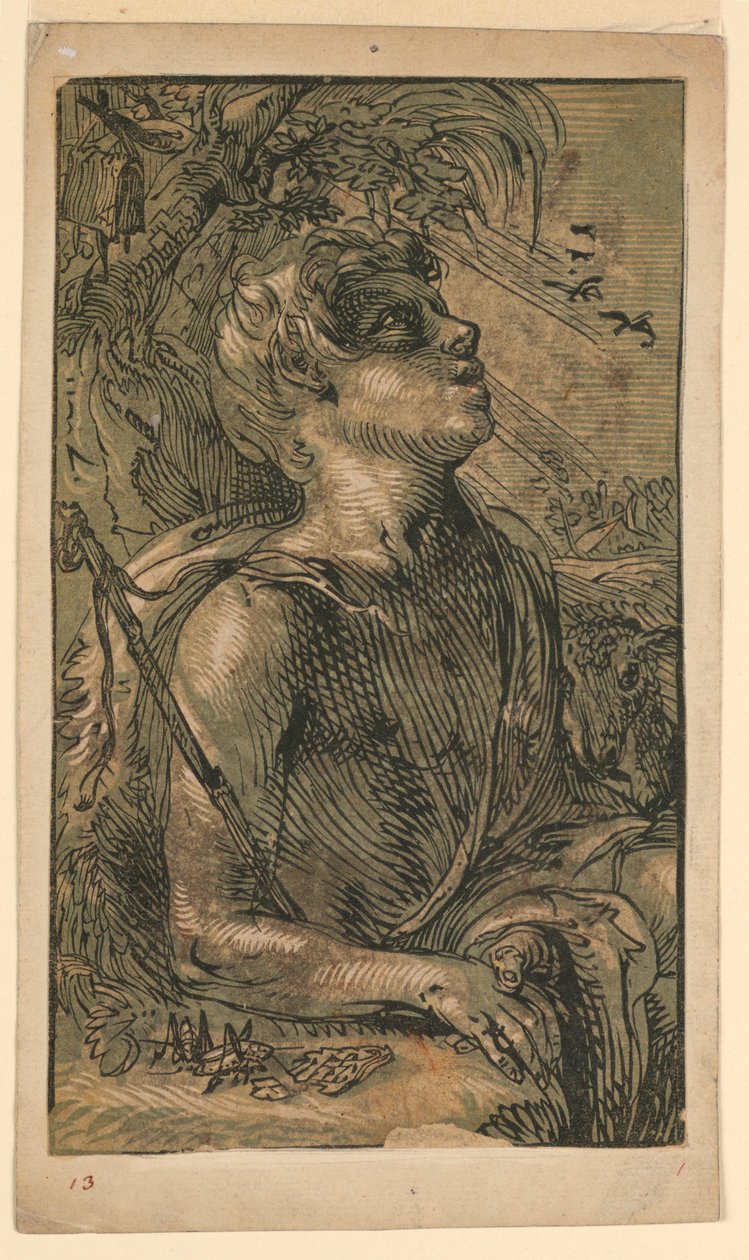 Evangelisten Johannes i villmarken av Hendrik Goltzius