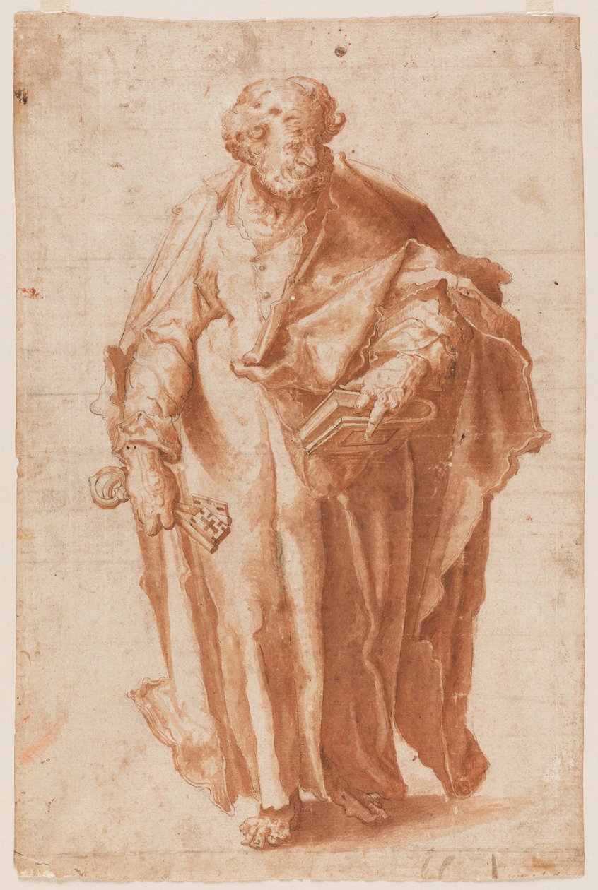 Sankt Peter, før 1589 (Bistre og vask) av Hendrik Goltzius