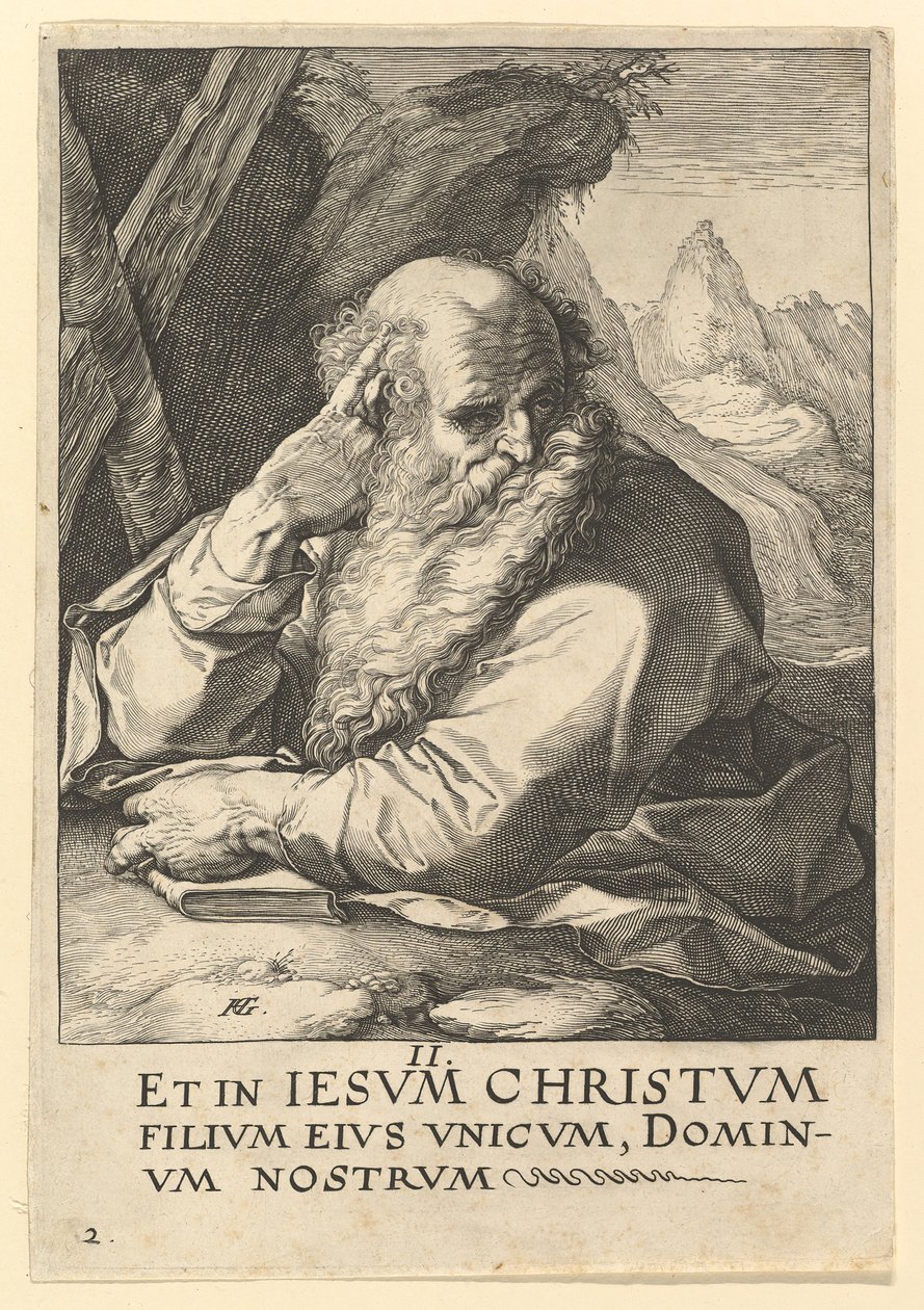 St. Andreas, fra Kristus, apostlene og St. Paulus med trosbekjennelsen, ca. 1589. av Hendrik Goltzius