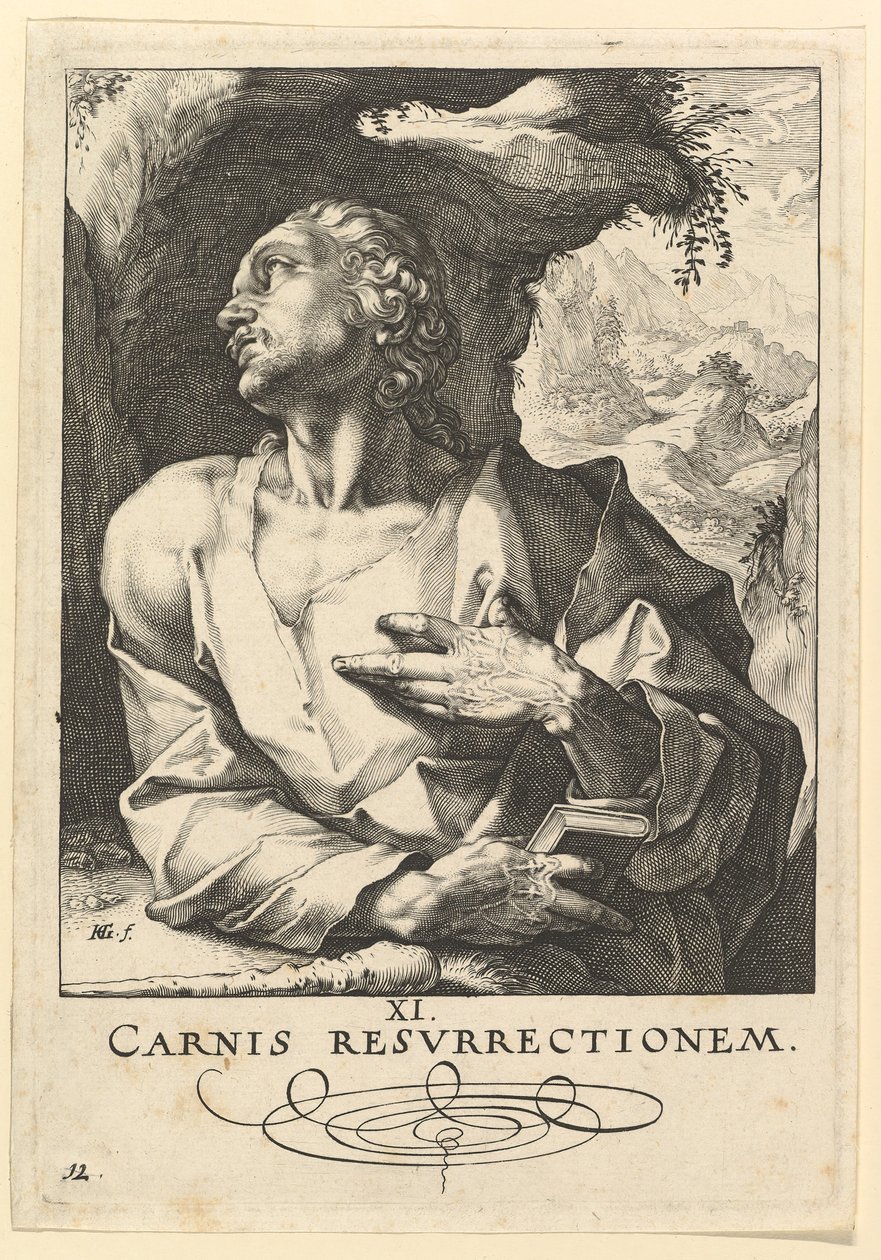 St. Judas Thaddaeus, fra Kristus, apostlene og St. Paulus med trosbekjennelsen, ca. 1589. av Hendrik Goltzius