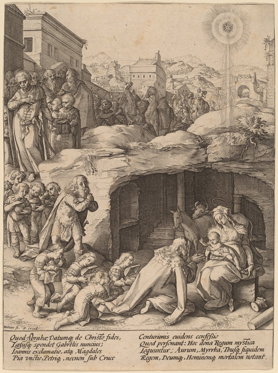Tilbedelsen av magiene av Hendrik Goltzius