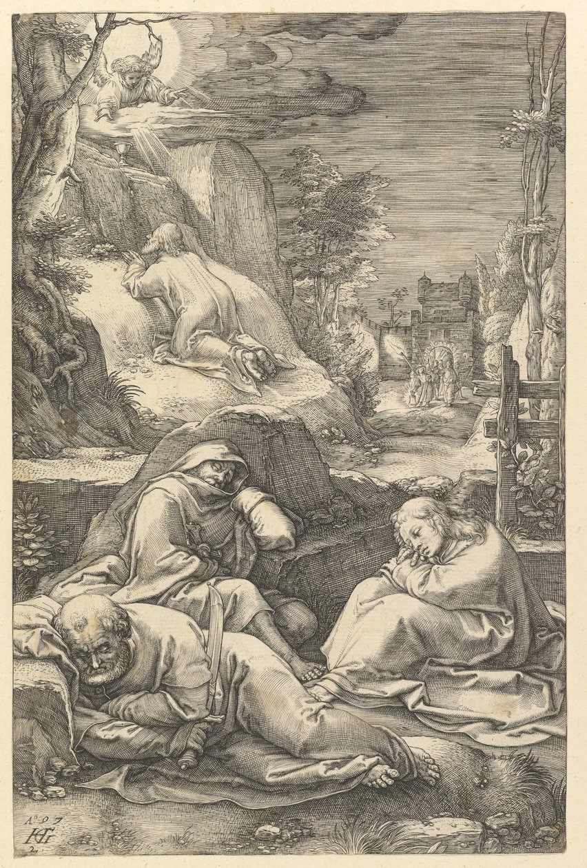 The Agony in the Garden, fra The Passion of Christ, 1597. av Hendrik Goltzius