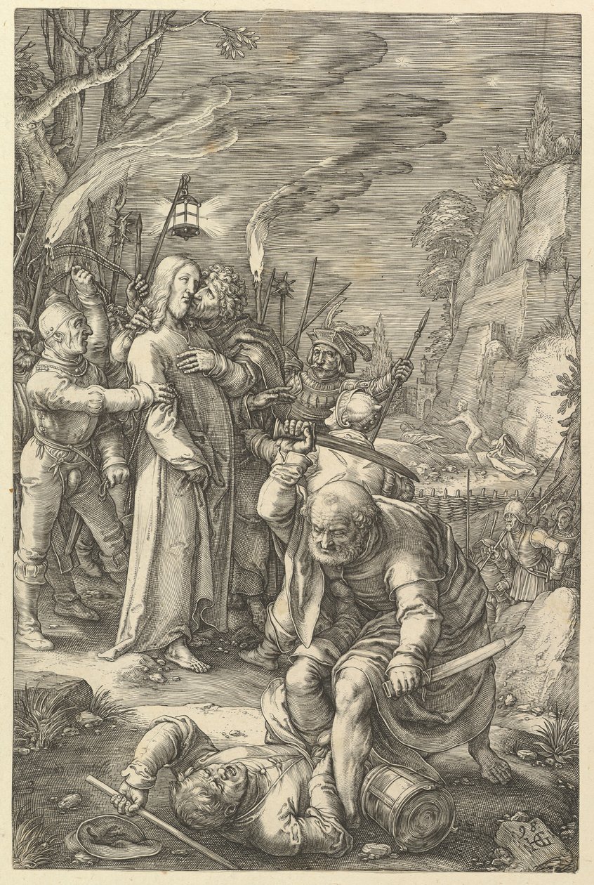 The Betrayal of Christ, fra The Passion of Christ, 1598. av Hendrik Goltzius