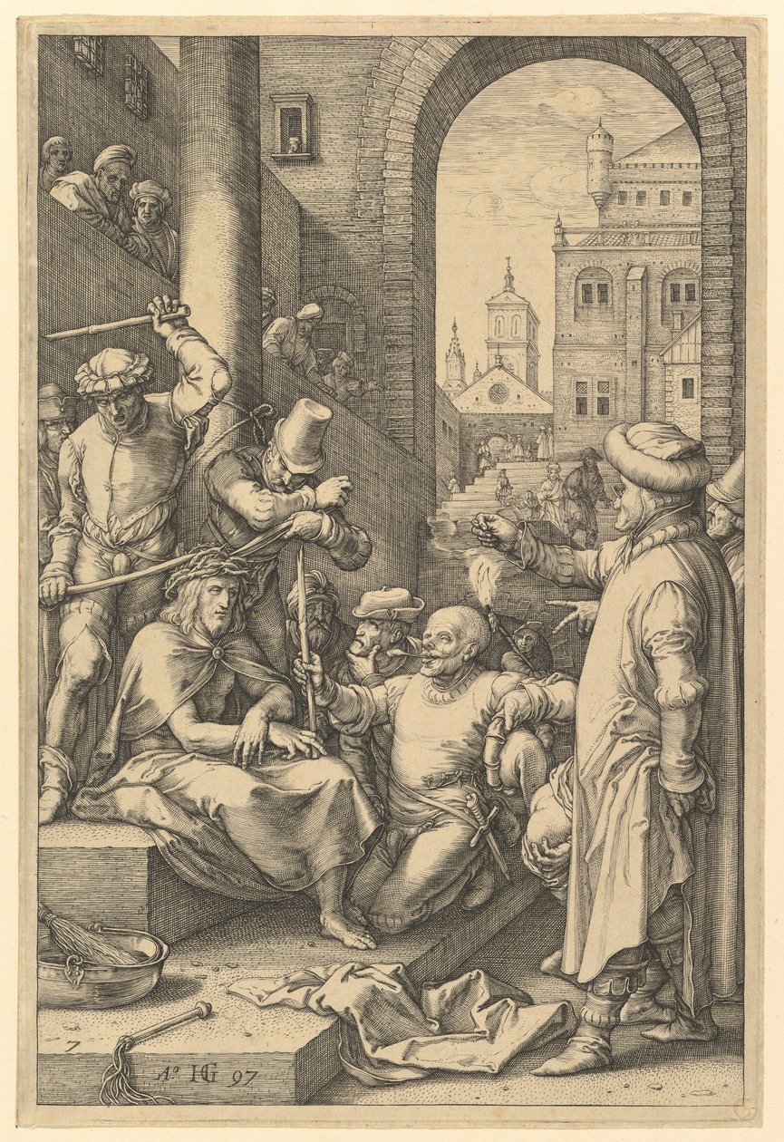 The Crowning with Thorns, fra The Passion of Christ, 1597. av Hendrik Goltzius