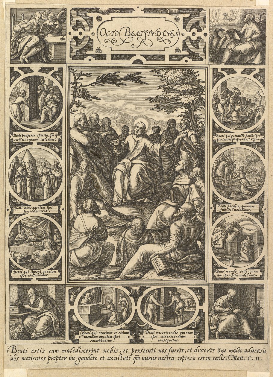 De åtte saligprisningene, ca. 1578. av Hendrik Goltzius