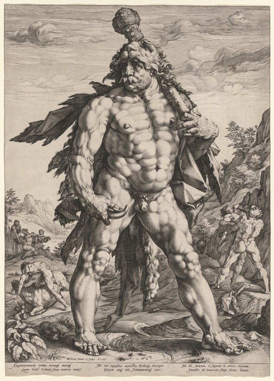 Den store Hercules eller Knollenman, 1589. av Hendrik Goltzius