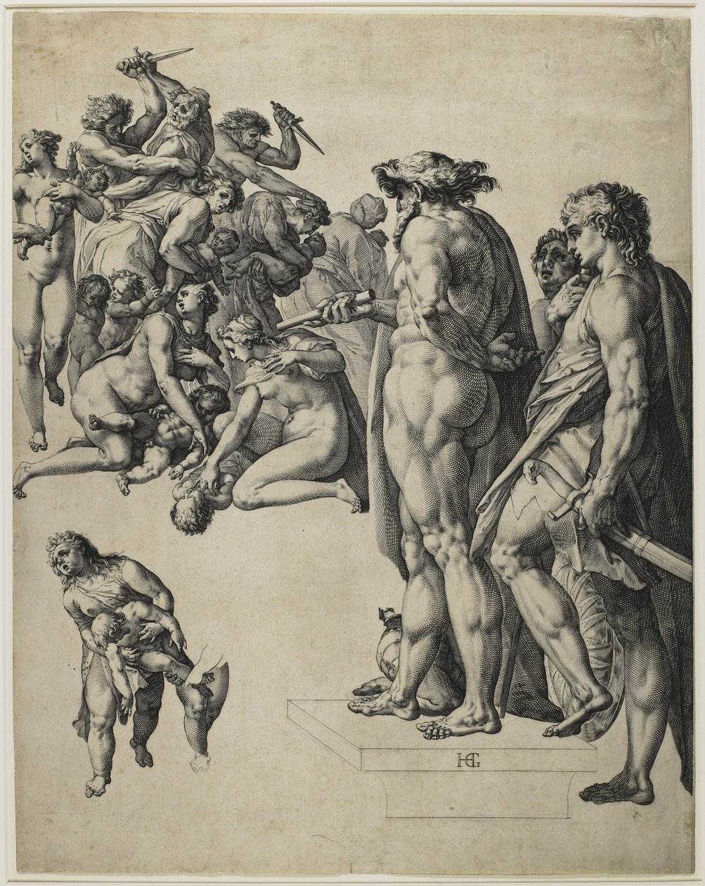 De uskyldiges massakre, ca. 1584 av Hendrik Goltzius