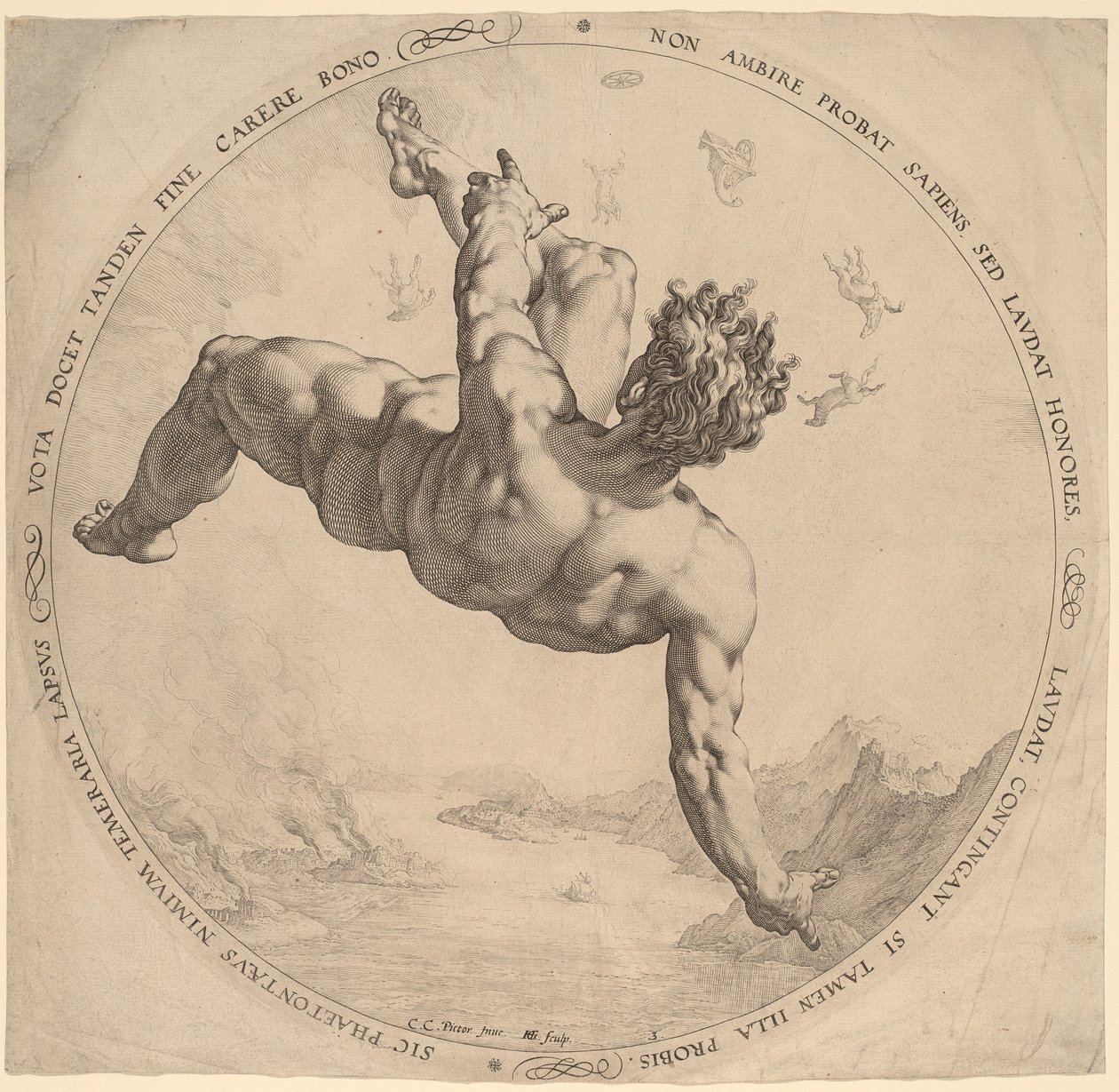 Phaeton av Hendrik Goltzius, after Cornelis Cornelisz van Haarlem