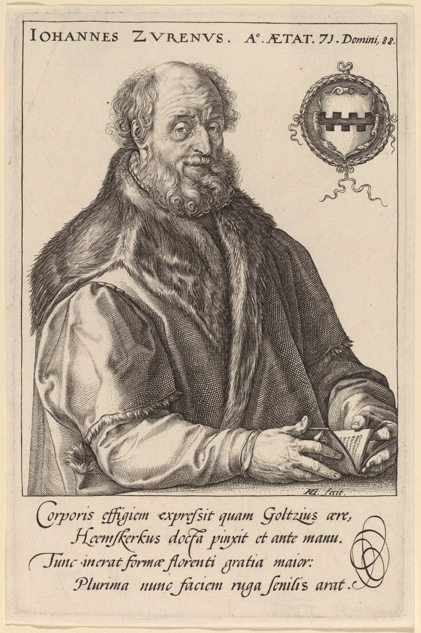 Johannes Zurenus (Jan van Zuren) av Hendrik Goltzius after Maerten van Heemskerck
