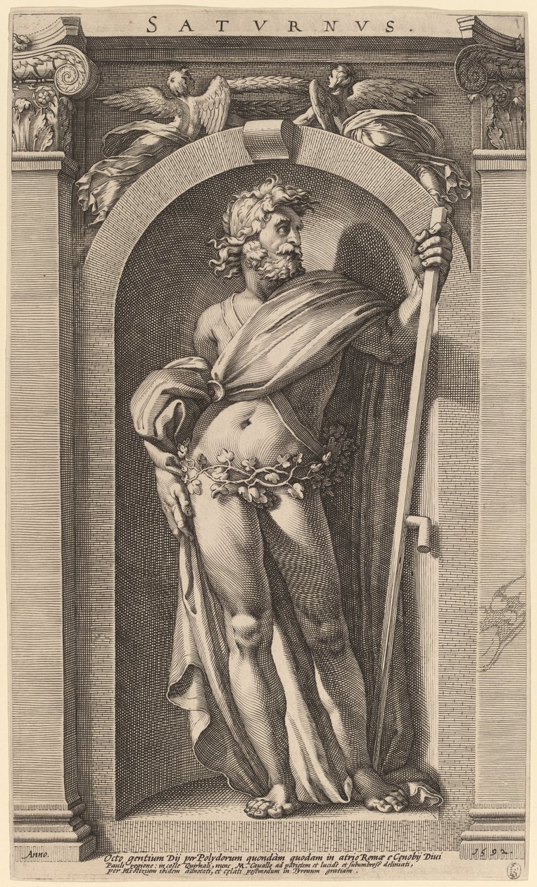 Saturn av Hendrik Goltzius after Polidoro da Caravaggio