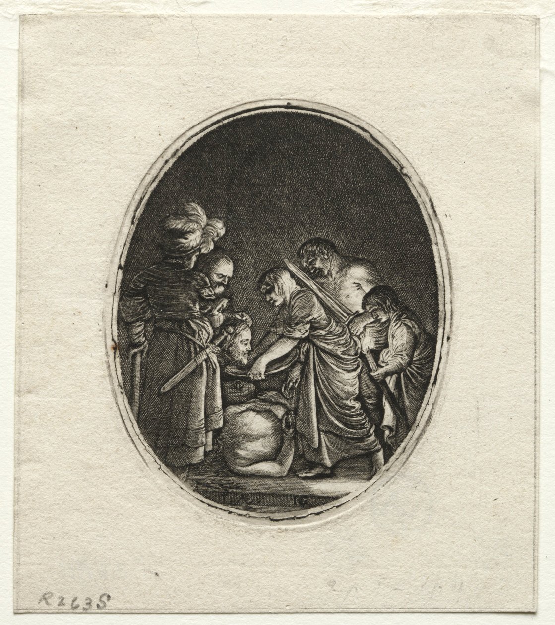 Halshuggingen av døperen Johannes. av Hendrik Goudt