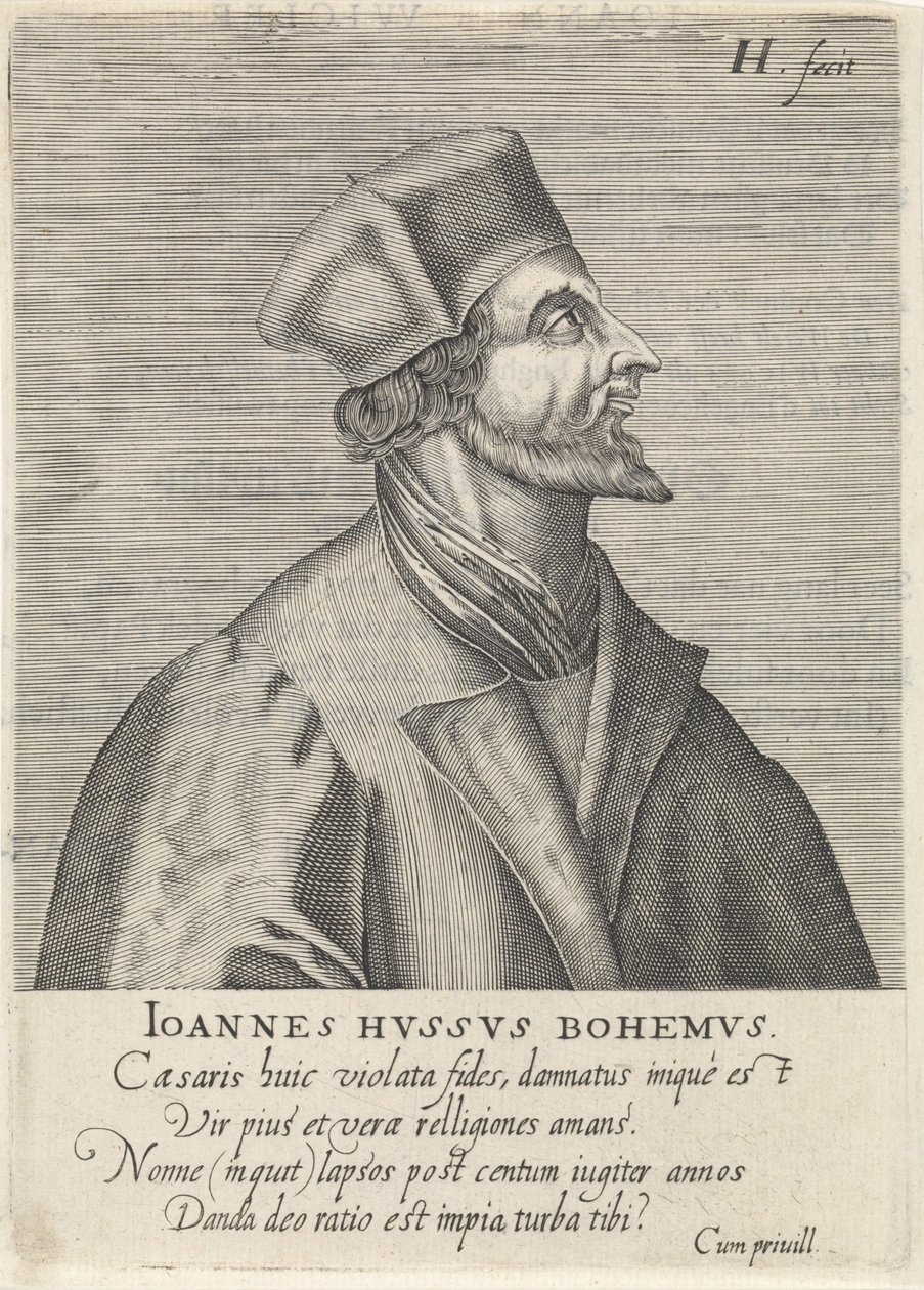 Portrett av John Hus, 1599 av Hendrik Hondius the Elder