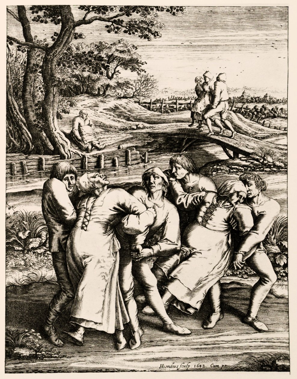 Dansepest, Strasbourg, Alsace. 1518 av Hendrik I Hondius