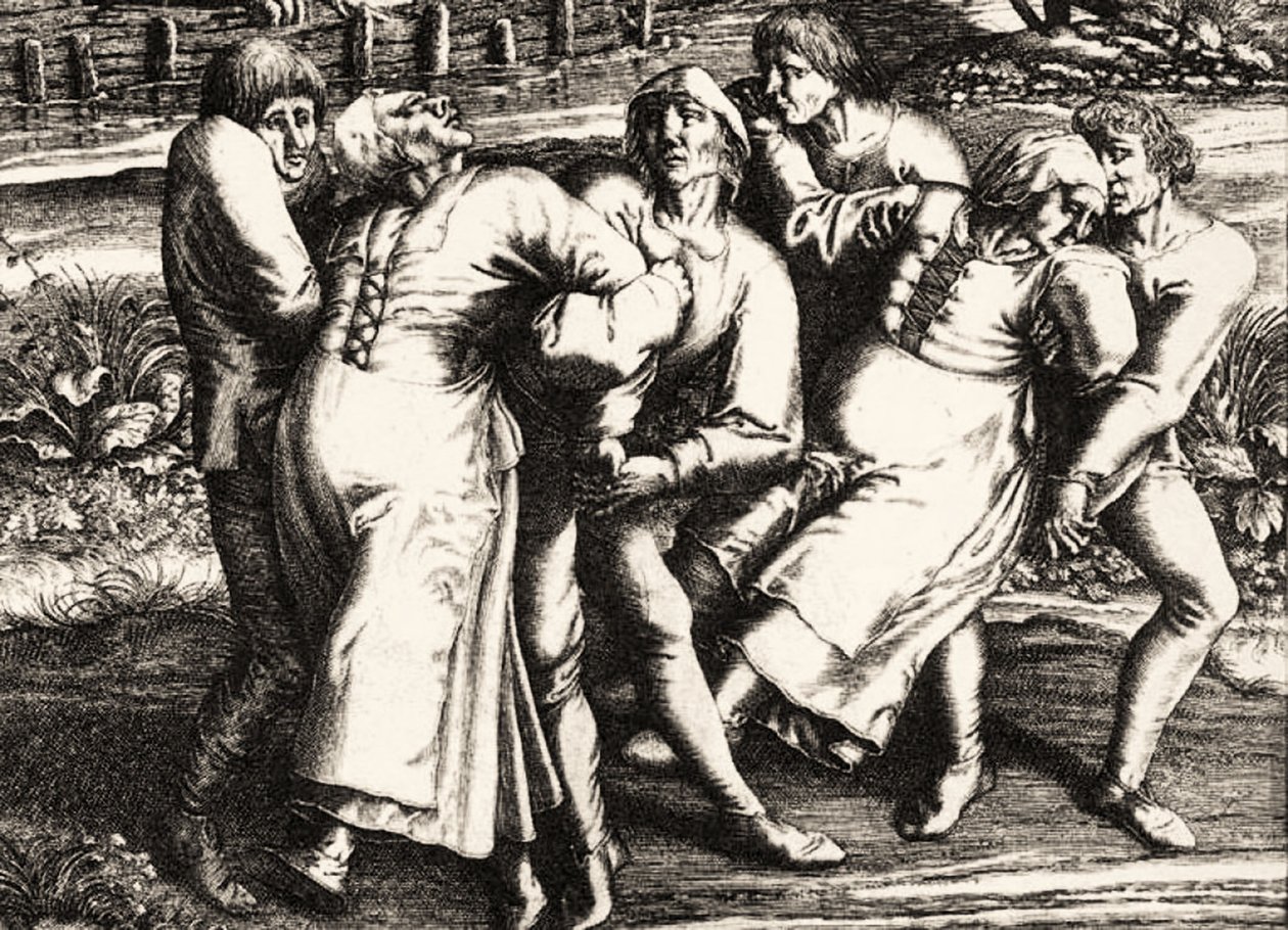 Dansepest, Strasbourg, Alsace. 1518 av Hendrik I Hondius