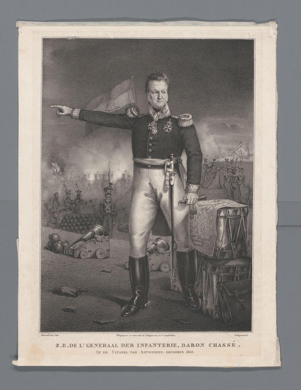 DE. Lt. General for infanteriet, baron Chassé. I Citadel of Antwerpen, desember 1832 (tittel på objekt) av Hendrik Jan Heerenbrood