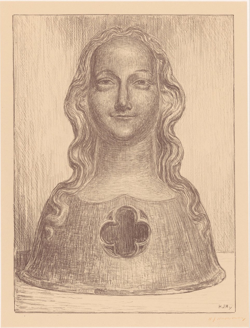 Relikviebyste av en av Saint Ursulas jomfruer av Hendrik Johannes Haverman (signed by artist)