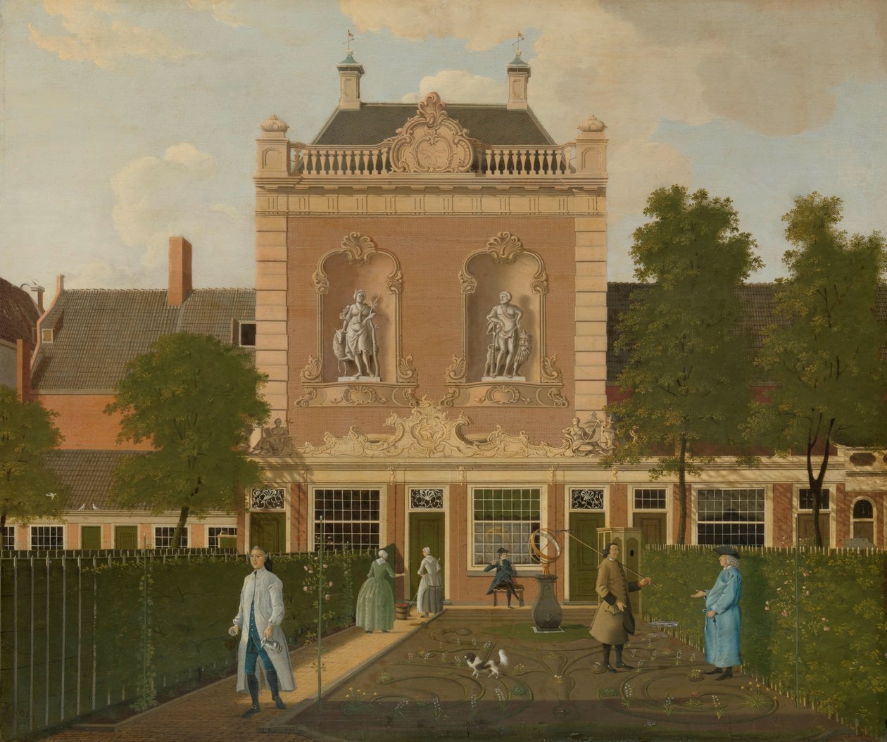 Garden and Coach House på 524 Keizersgracht i Amsterdam Hagen og skysshuset til Keizersgracht 524 i Amsterdam av Hendrik Keun