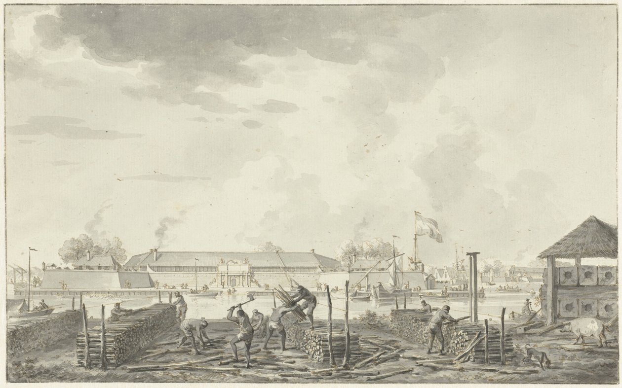 Slottet i Batavia, sett fra Houtkrap av Hendrik Kobell