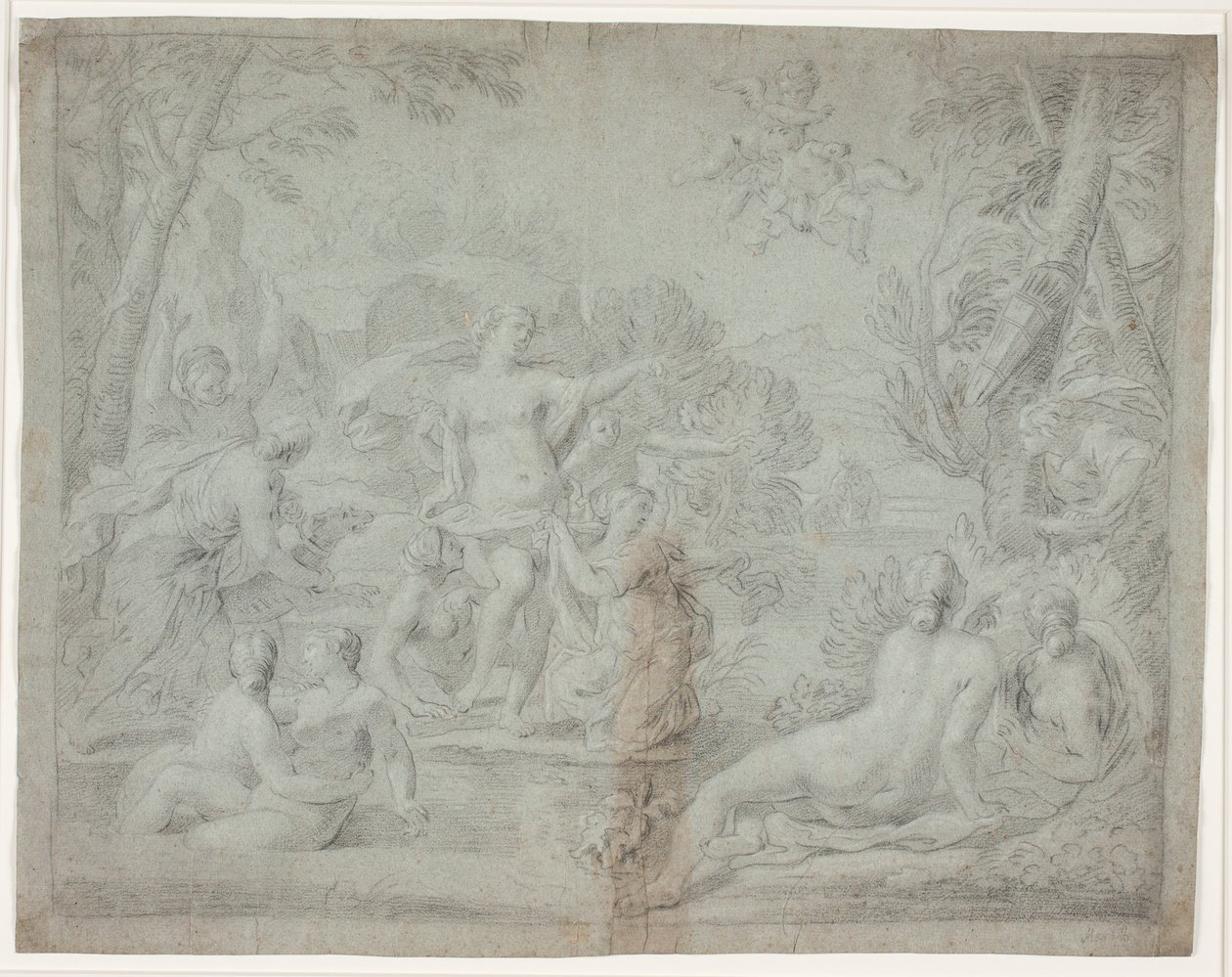 Diana og Actaeon. (Ovid, Net., III, 175 ff.) av Hendrik Krock