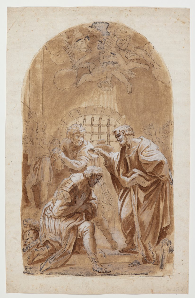 S. Peter døper S. Processus og S. Martianus av Hendrik Krock