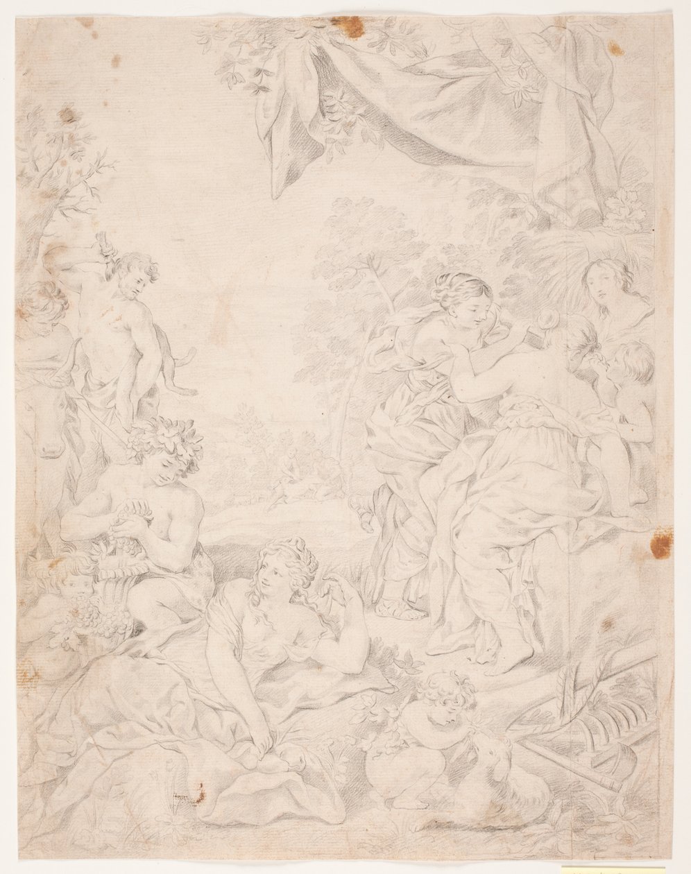 Sølvalderen. Studie etter Pietro da Cortona-komposisjon i Sala della Stufa, Palazzo Pitti, Firenze av Hendrik Krock