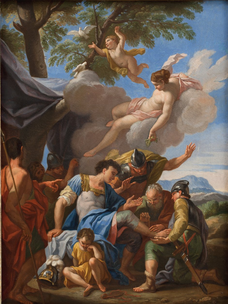 Venus bringer enkle ting for den sårede Aeneas av Hendrik Krock