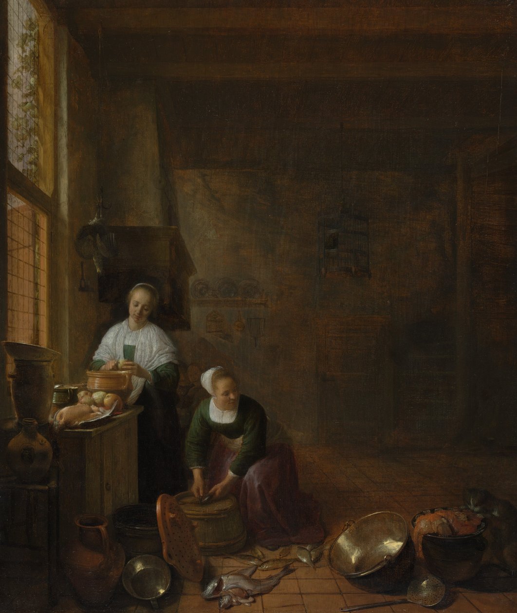 Et kjøkken, ca. 1643. av Hendrik Martensz. Sorgh