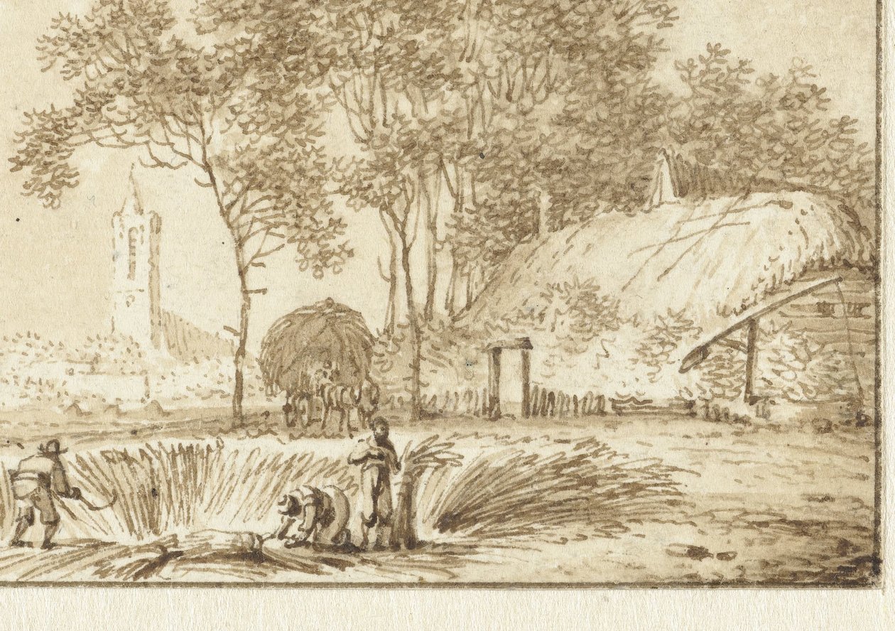Slåmaskiner på en gård av Hendrik Meijer
