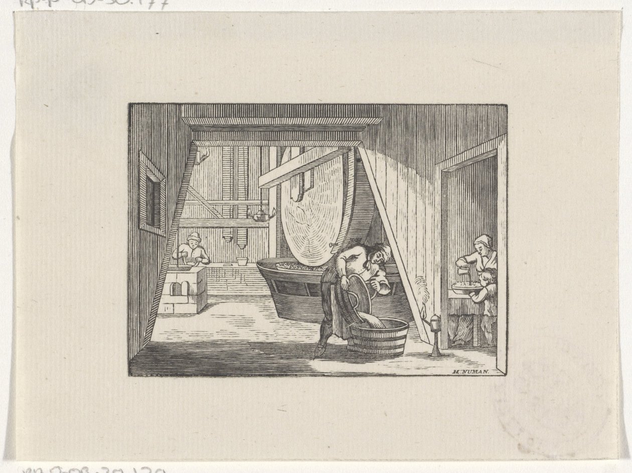 Figurer i arbeid i en mølle av Hendrik Numan