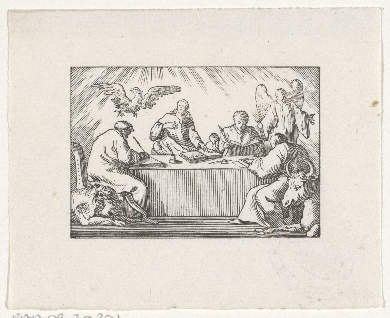 Fire evangelister skriver evangeliet sitt av Hendrik Numan