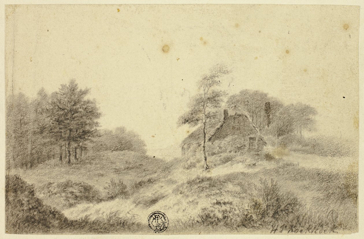 Hytte på Hill av Hendrik Pieter Koekkoek