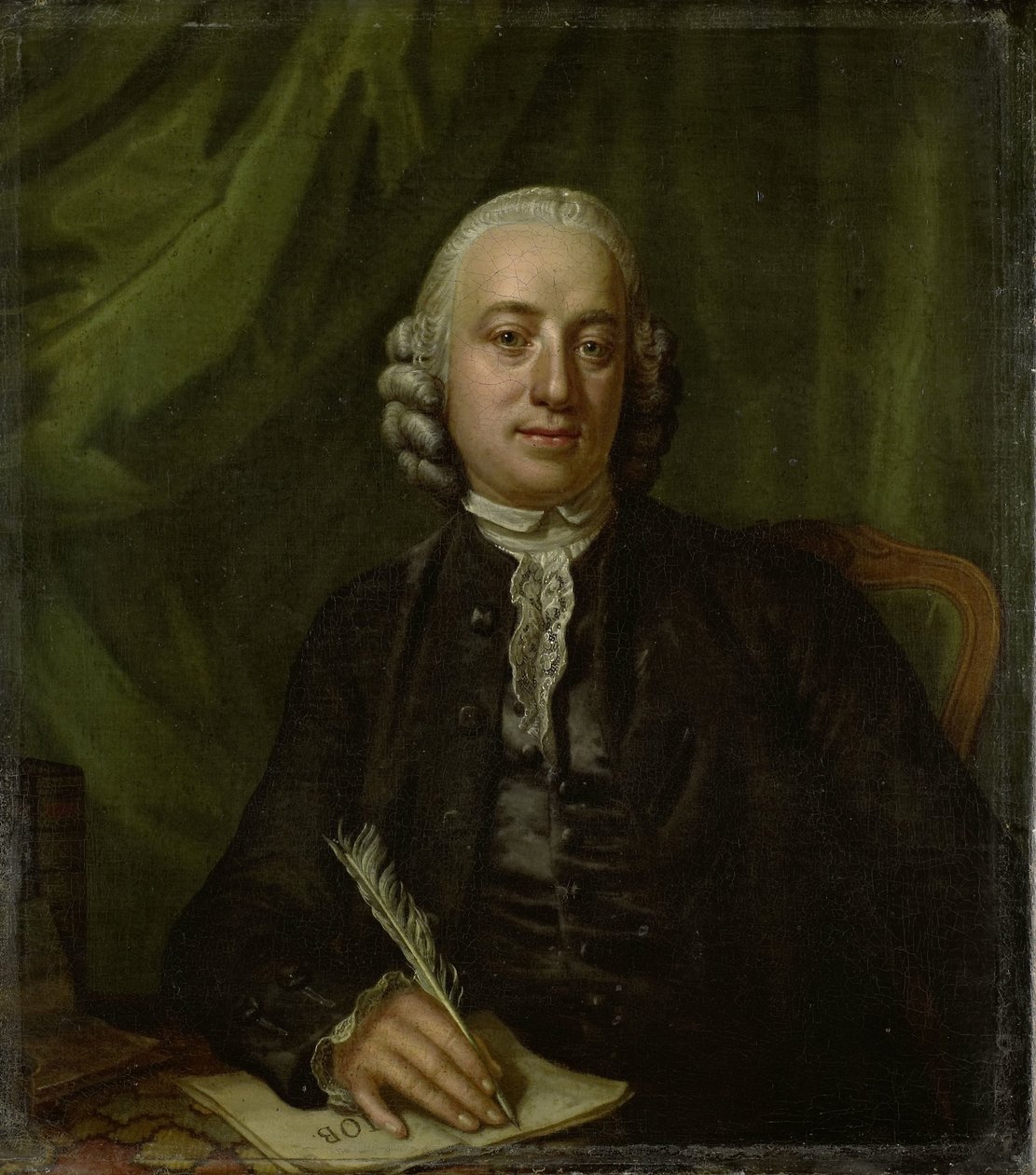 Portrett av Pieter Meijer, forlegger og bokhandler i Amsterdam av Hendrik Pothoven (attributed to)