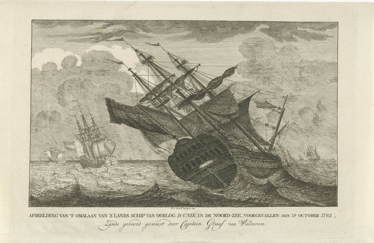 Senkingen av unionsskipet, 1782 Skildring av kantringen av landets krigsskip d