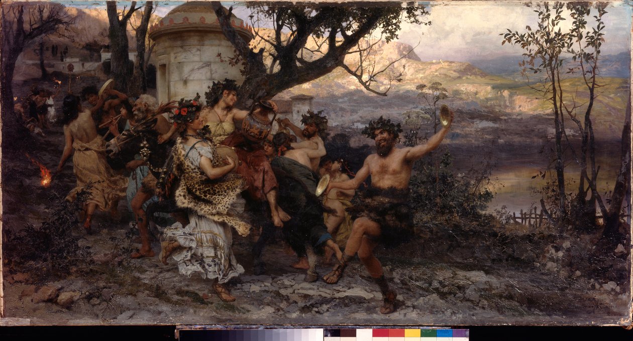 Bacchanalia. Maleri av Henryk Siemiradzki (1843-1902), olje på lerret, ca. 1890. Polsk kunst av Henryk Siemiradzki