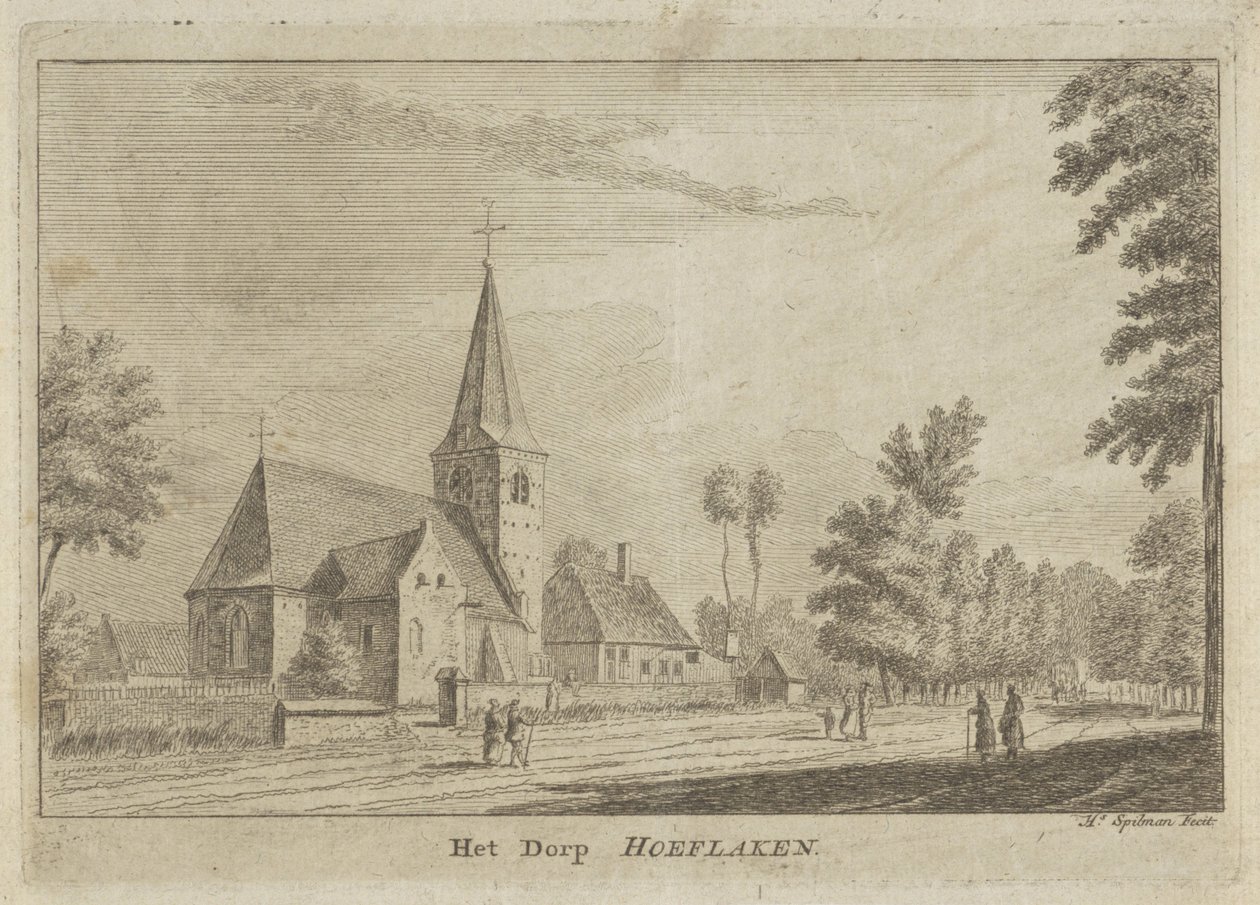 Utsikt over Hoevelaken The Village Hoeflaken (tittel på objekt) av Hendrik Spilman