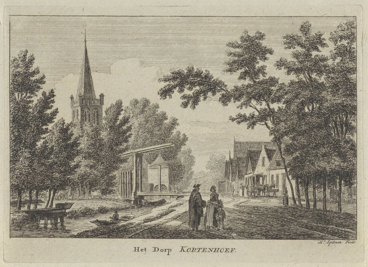 Utsikt over Kortenhoef The Village Kortenhoef (tittel på objekt) av Hendrik Spilman